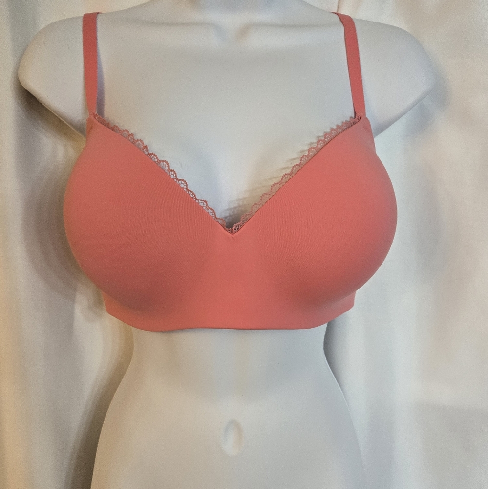 Maidenform Trendy  Coral/Pink Padded Comfy Bra Size L